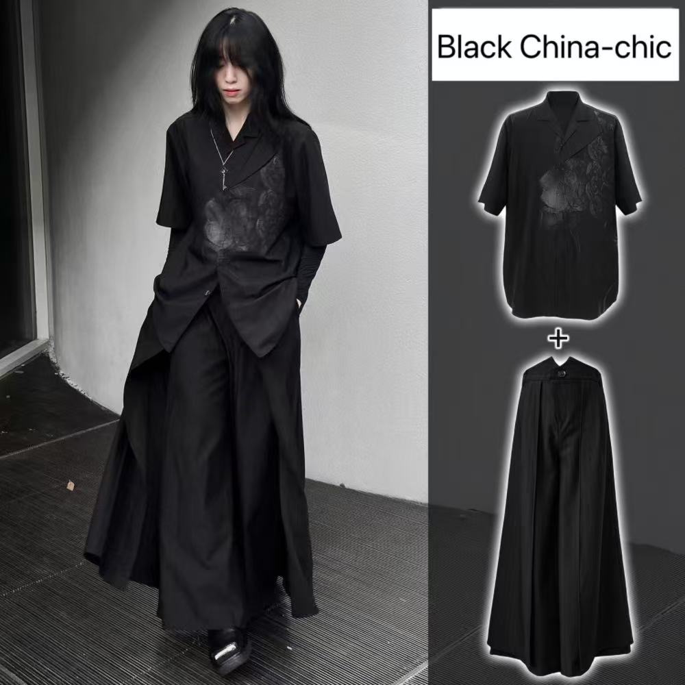 Street Fashion In Chinese - Cool Black New Chinese Style Costume