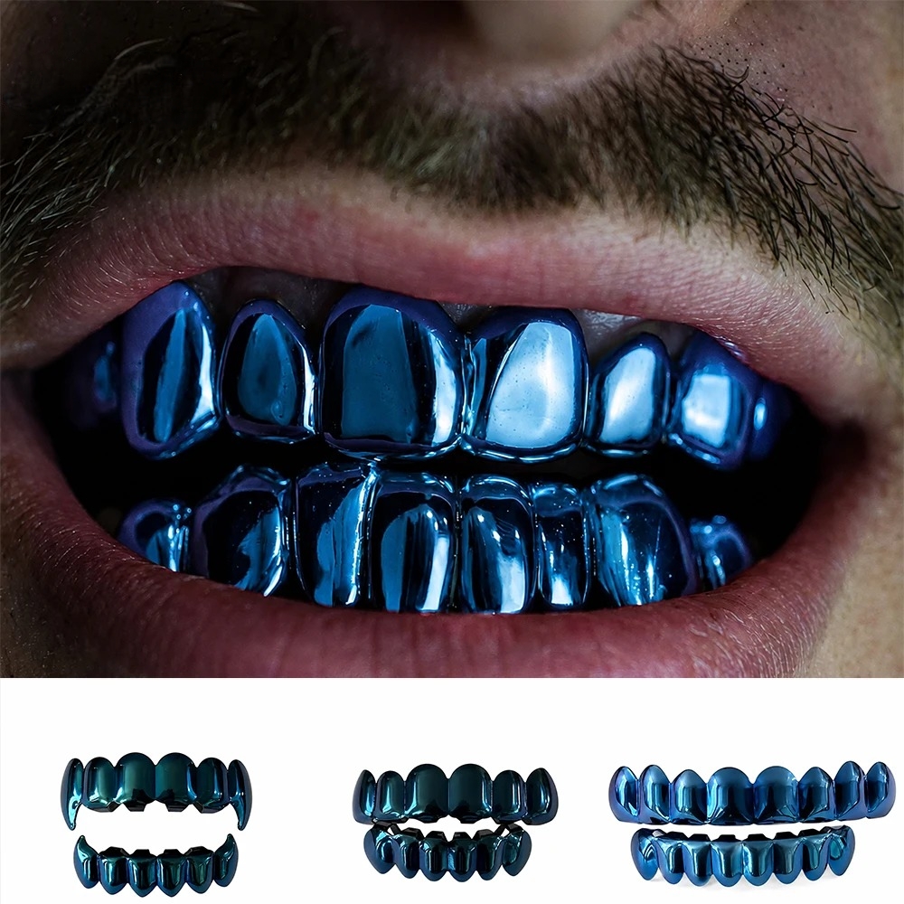 Street Fashion Jewelry - Drak Blue Color Hip Hop Grillz