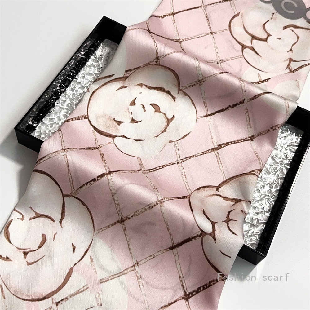 French Street Fashion - French 90cm Plaid Rose Twill Silk