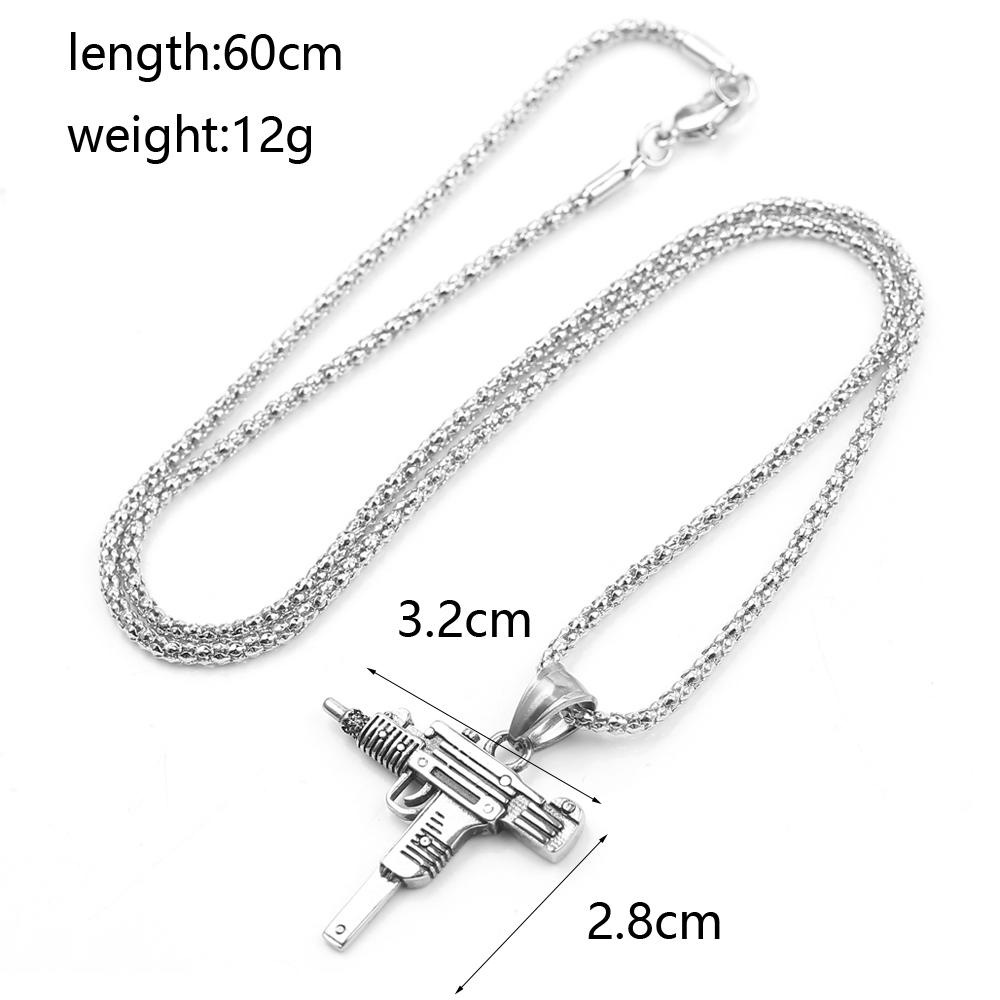 Punk Uzi Pistol Machine Gun Ne - Street Fashion Jewelry 评论和价格