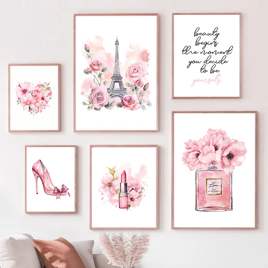 Paris Fashion Art Poster Pink  - Street Fashion Paris 评论和价格