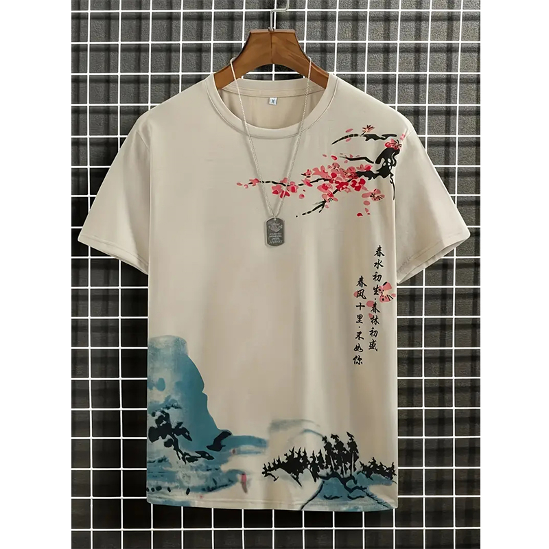 Chinese Vintage Style Men's T  - Street Fashion In Chinese 评论和价格