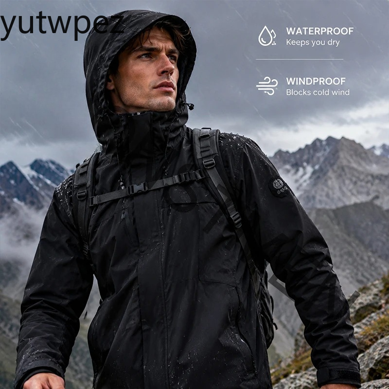 Plus Size Men‘s Waterproof Win - Windbreak Shell Jacket 评论和价格