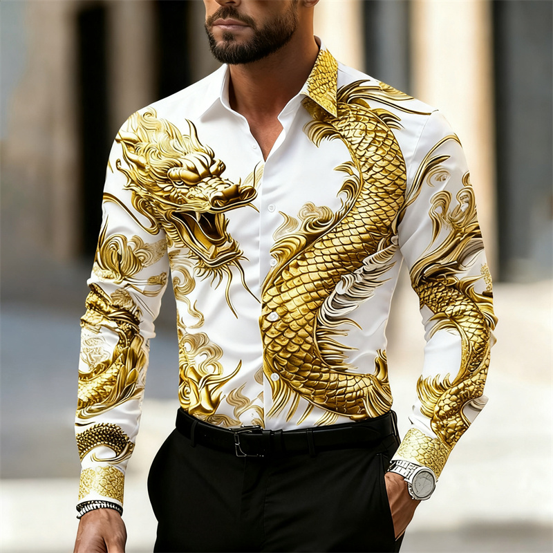 Men's Shirt Long Sleeve Shirt  - Street Fashion In Chinese 评论和价格