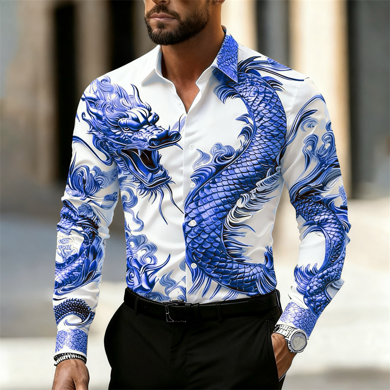 Men's Shirt Long Sleeve Shirt  - Street Fashion In Chinese 评论和价格