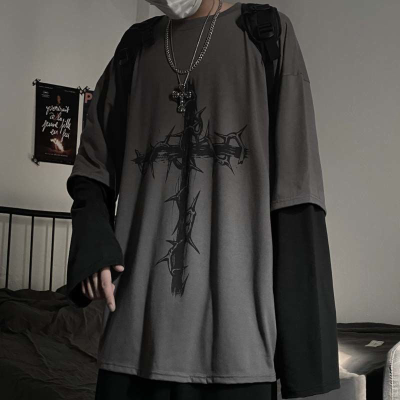 Grunge Clothes Women Long Slee - Street Fashion Goth 评论和价格