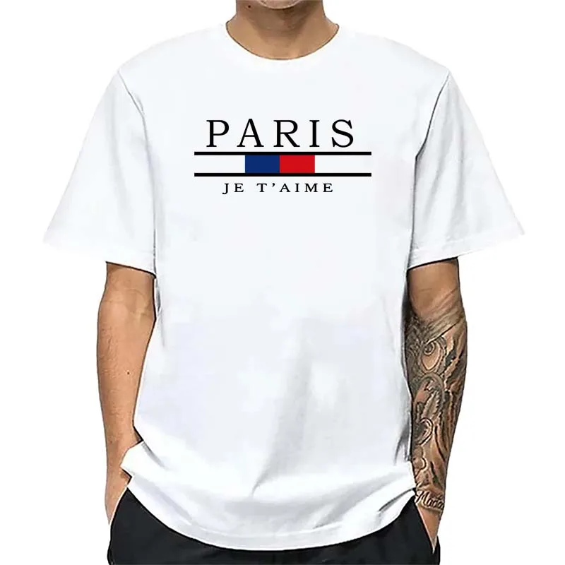 Paris Graphic Print T-shirts M - Street Fashion Paris 评论和价格