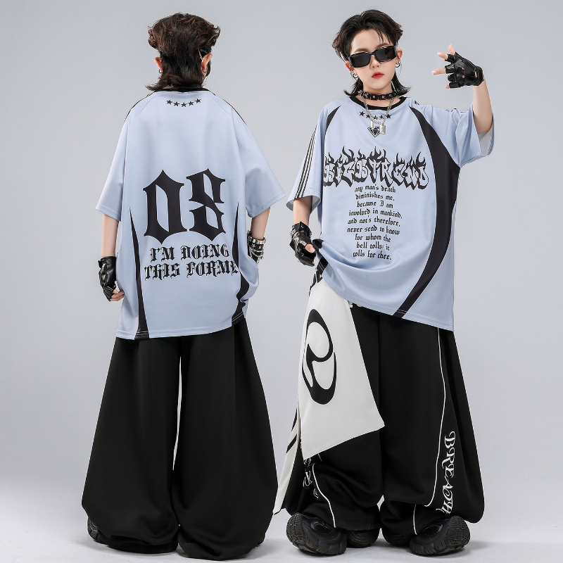 Hip Hop K-pop Red T Shirt Bagg - Street Fashion Kpop 评论和价格