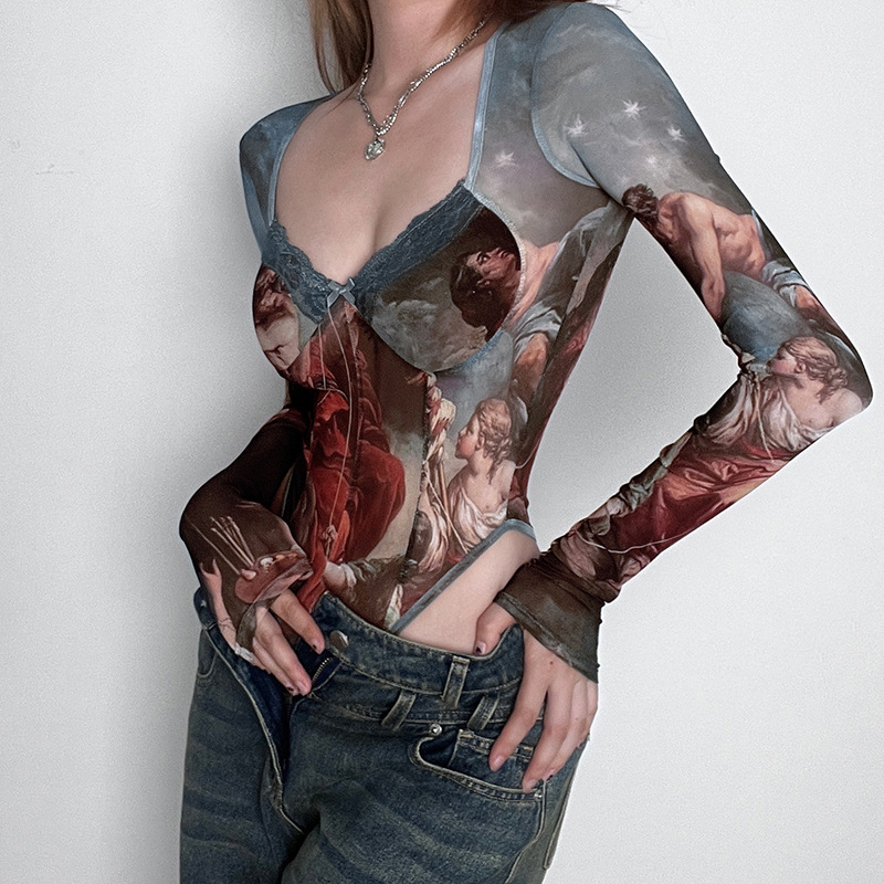 Fashion Sexy Mesh Lace Bodysui - Street Fashion Greece 评论和价格