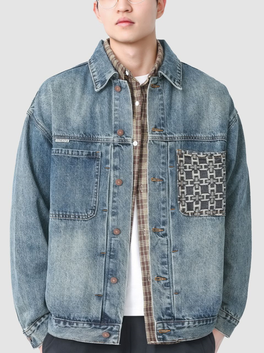 Vintage Embroidery Pocket Deni - Street Fashion Hong Kong 评论和价格
