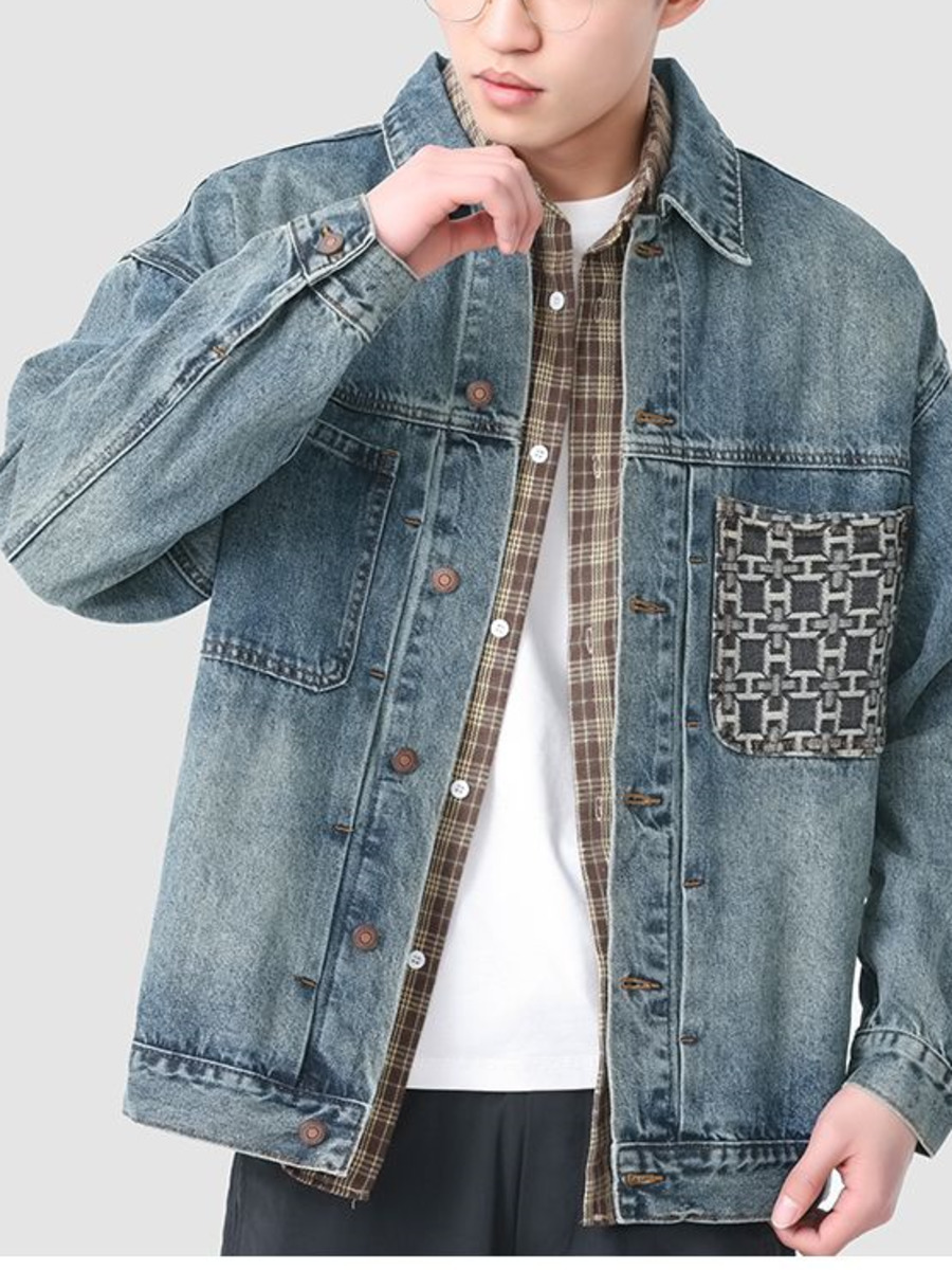 Vintage Embroidery Pocket Deni - Street Fashion Hong Kong 评论和价格