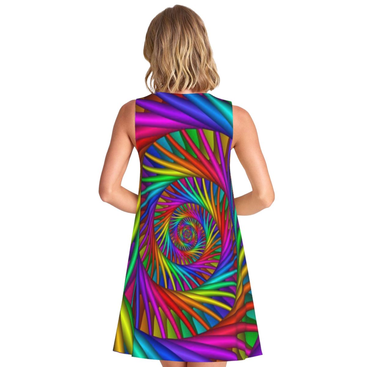 Rainbow Psychedelic Spiral Fra - Queen Street Fashion 评论和价格