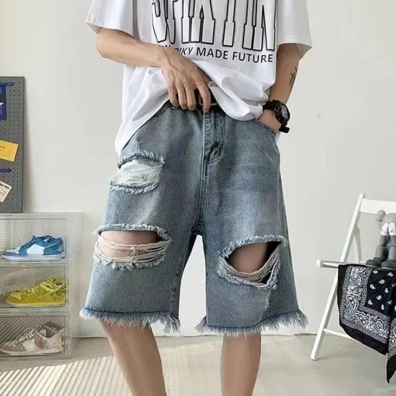 Summer Men's Denim Shorts Retr - Street Fashion Hong Kong 评论和价格