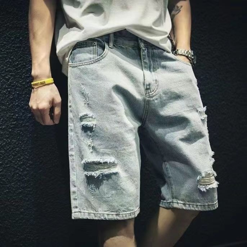 Summer Men's Denim Shorts Retr - Street Fashion Hong Kong 评论和价格