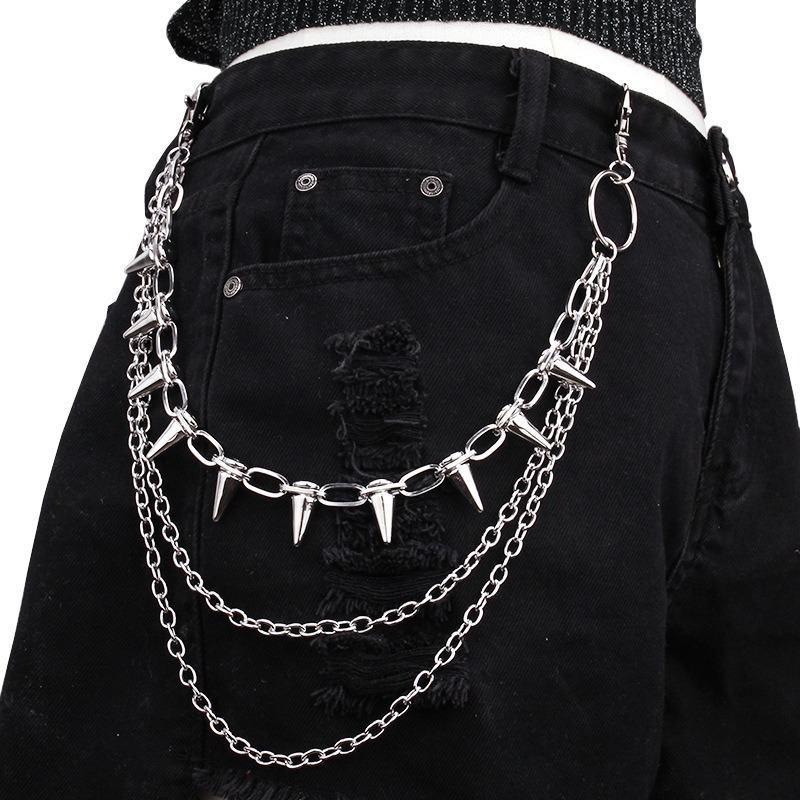 Hip Hop Punk Rock Metal Pants  - Street Fashion Jewelry 评论和价格