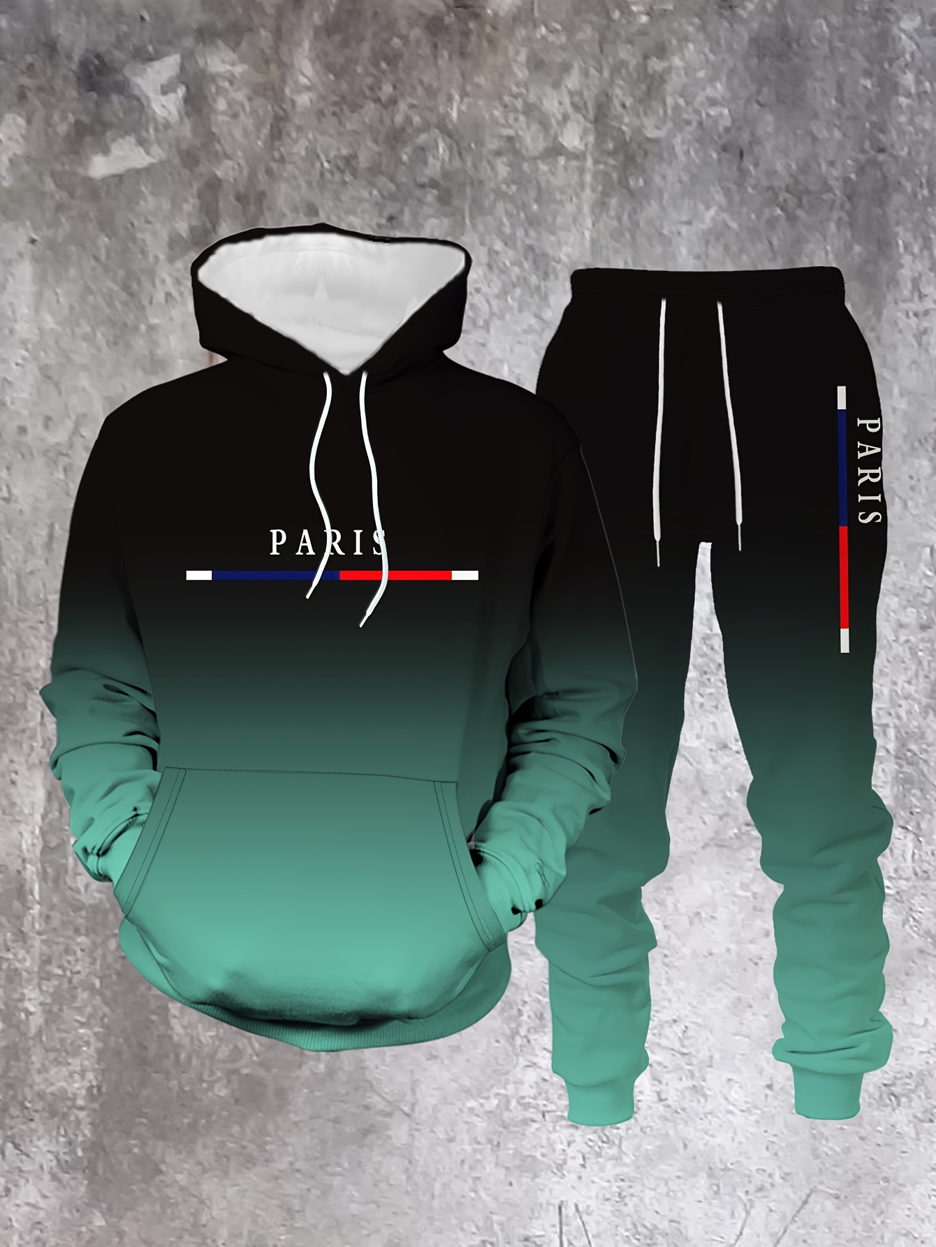 Gradient Color Paris Tracksuit - Street Fashion Paris 评论和价格