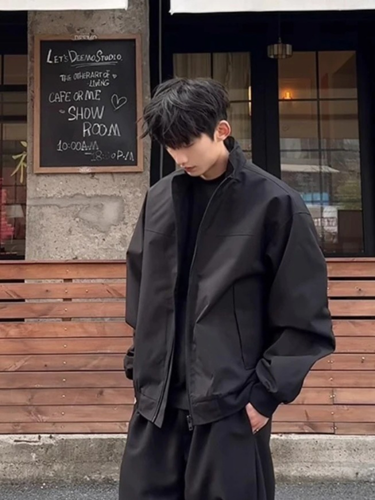 Men Solid Coach Jacket Spring  - Coach Jacket Bomber 评论和价格