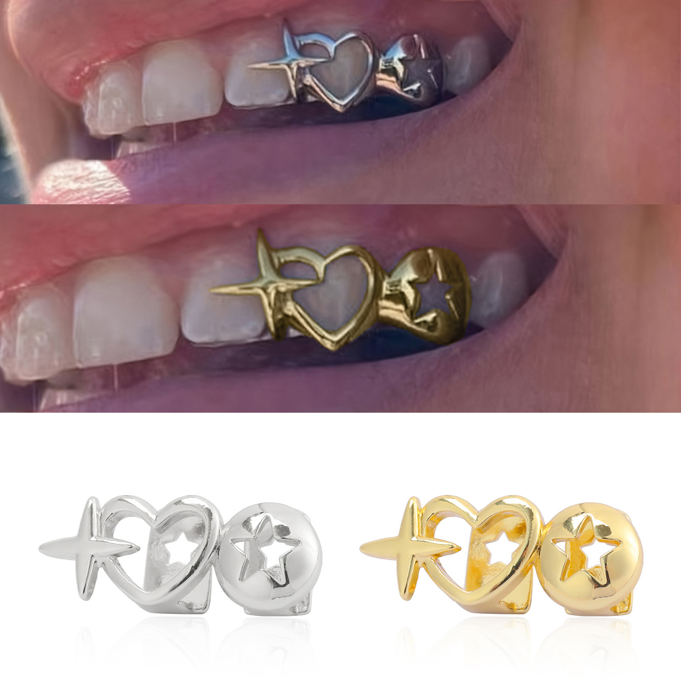 Punk Hip Hop Hollow Heart Teet - Street Fashion Jewelry 评论和价格