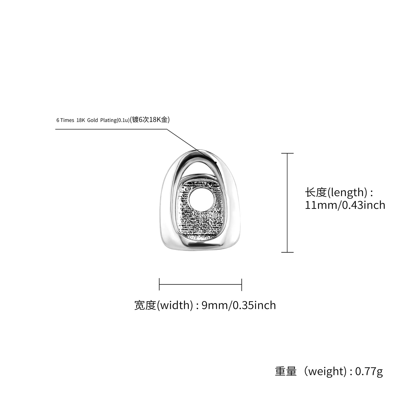 Gold Color Metal Hip Hop Rappe - Street Fashion Jewelry 评论和价格