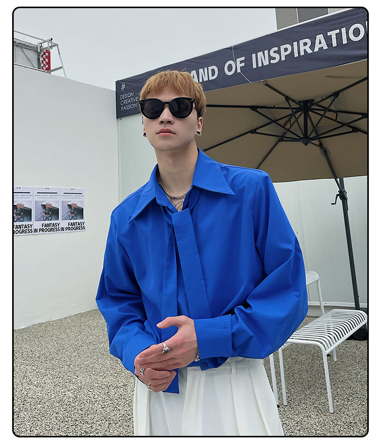 Long Sleeved Shirt Men's Korea - Street Fashion Hong Kong 评论和价格
