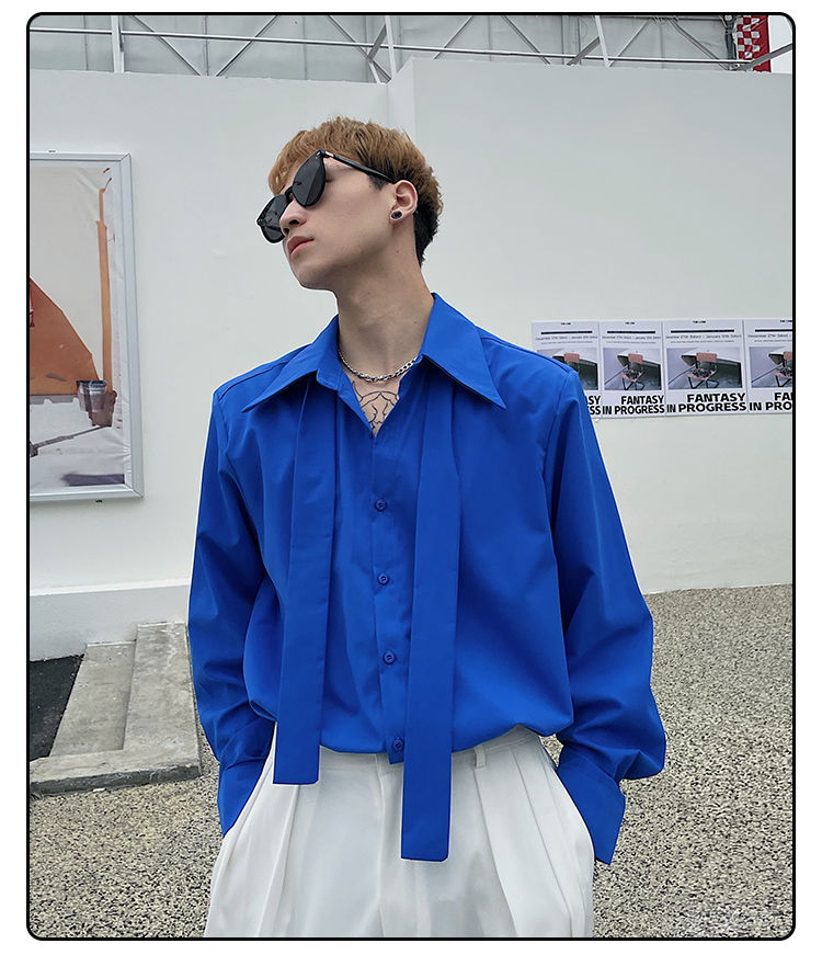 Long Sleeved Shirt Men's Korea - Street Fashion Hong Kong 评论和价格