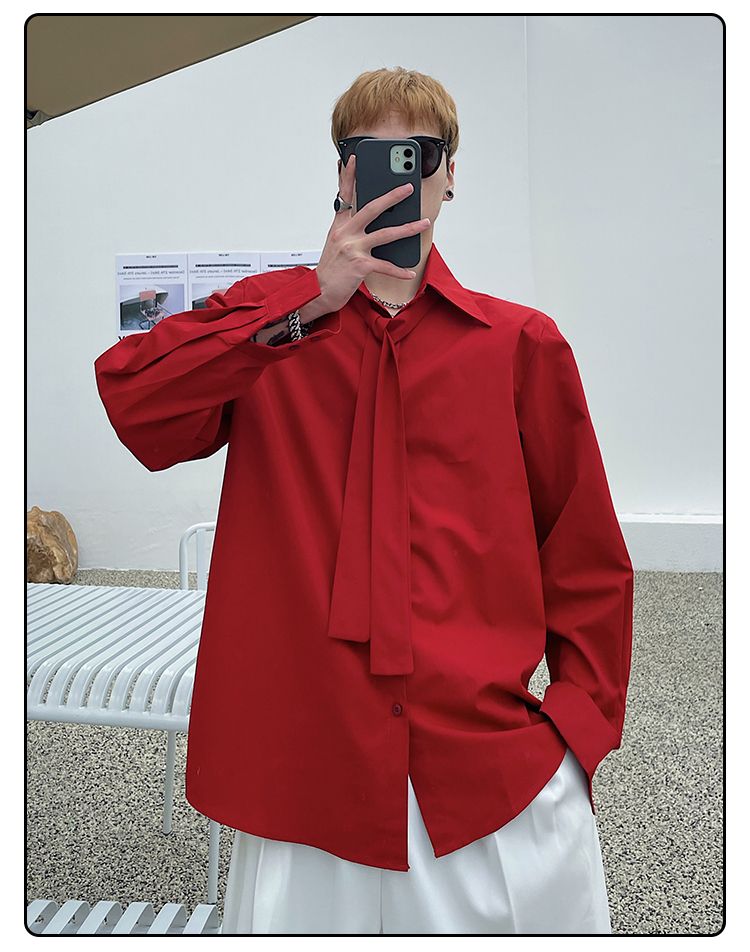 Long Sleeved Shirt Men's Korea - Street Fashion Hong Kong 评论和价格