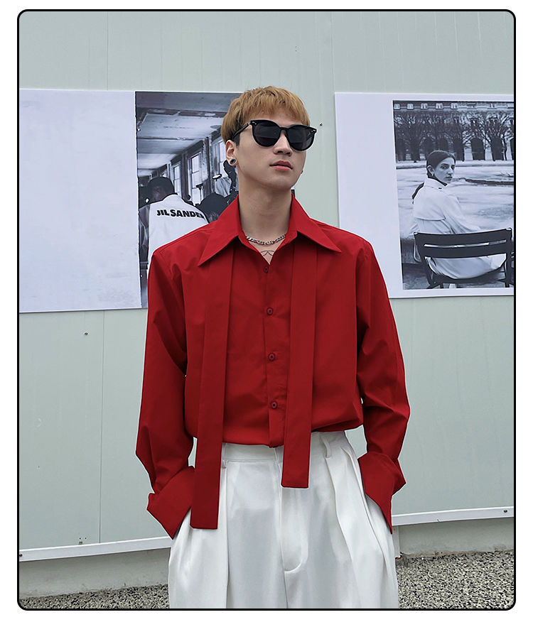 Long Sleeved Shirt Men's Korea - Street Fashion Hong Kong 评论和价格
