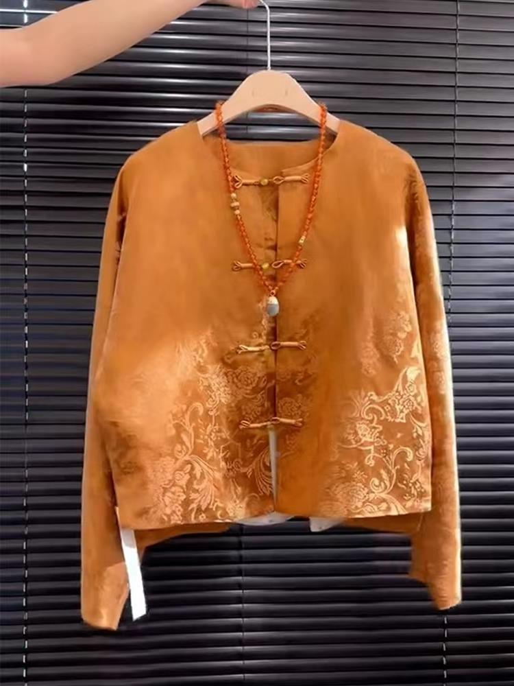 New High-End Satin Orange Flor - Street Fashion In Chinese 评论和价格