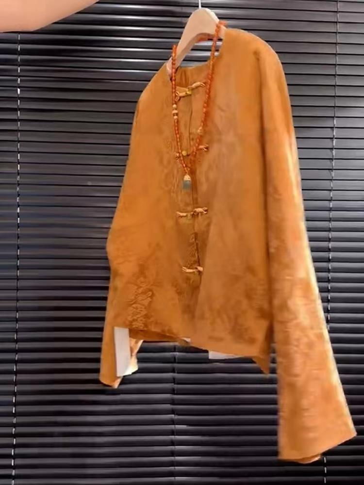New High-End Satin Orange Flor - Street Fashion In Chinese 评论和价格