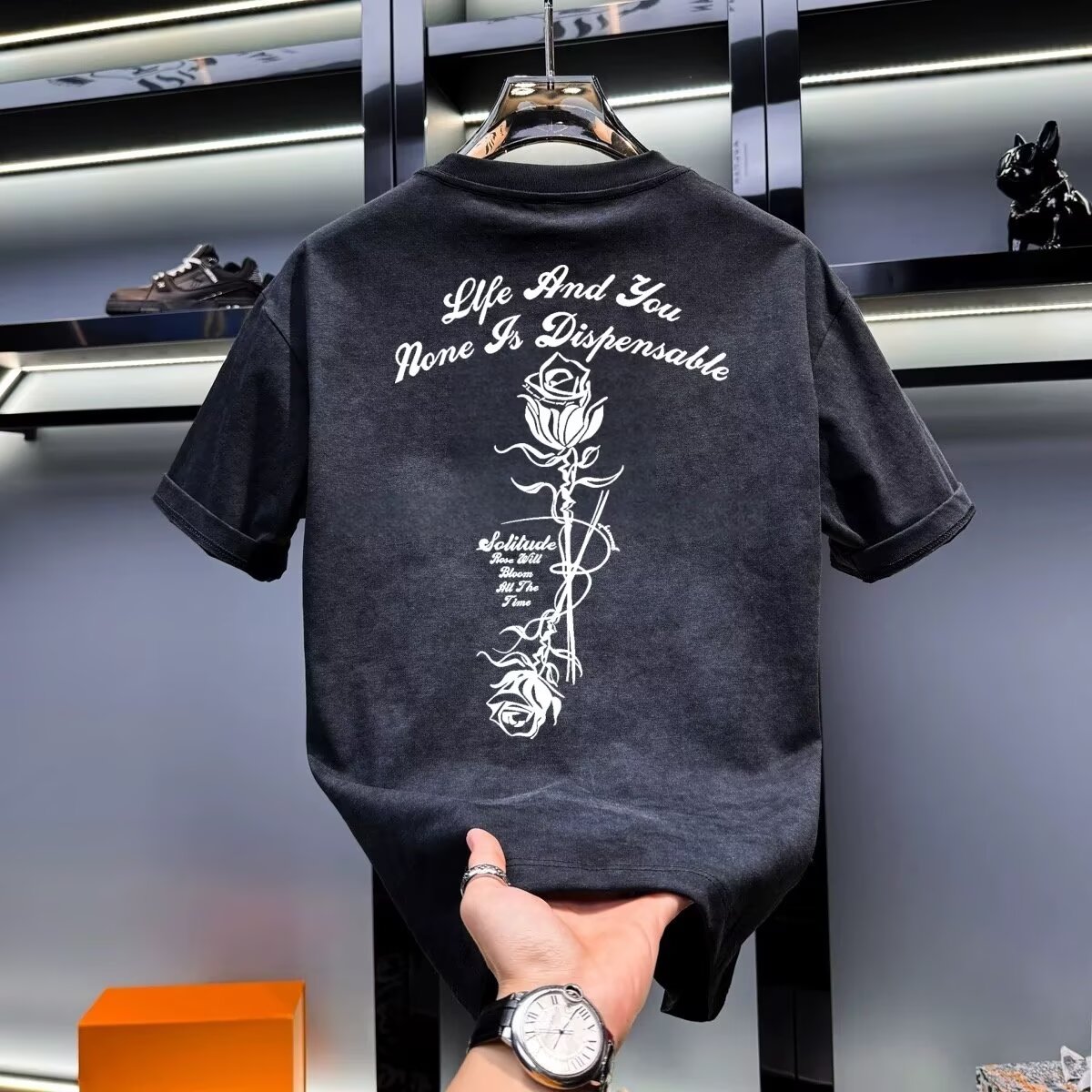 Summer men's khaki T-shirt Hig - Street Fashion In Chinese 评论和价格