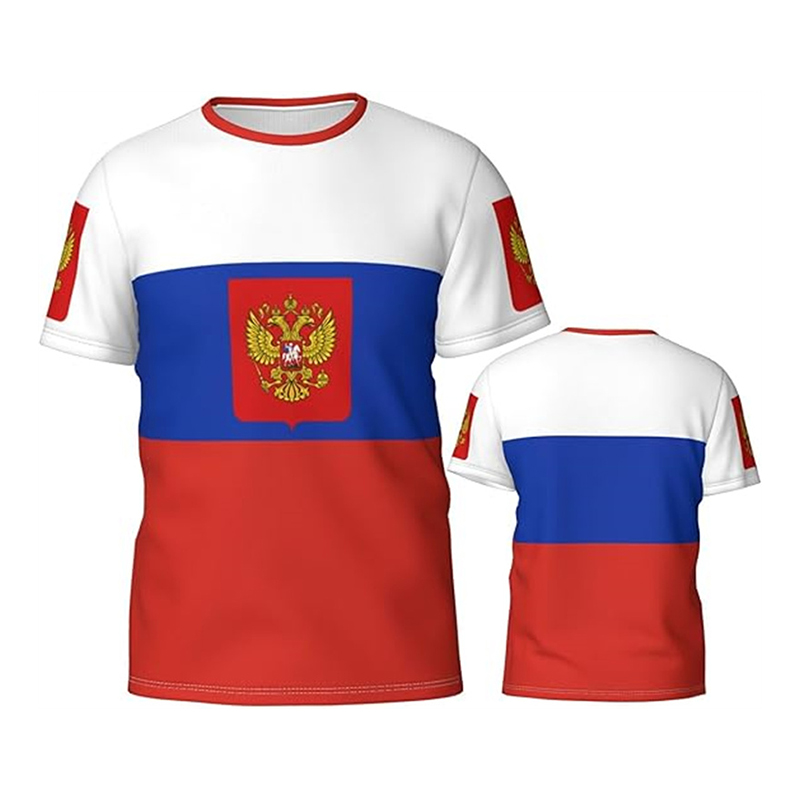 Russian Flag 3D Print T-shirt  - Street Fashion Russia 评论和价格